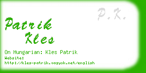 patrik kles business card